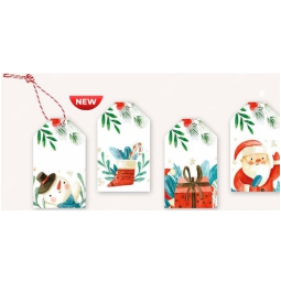 TAG NATALE 5X8,5CM GREENERY CHRISTMAS 100PZ