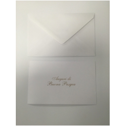 BIGLIETTI AUGURI 100PZ PASQUA BIANCO ORO 9X14CM