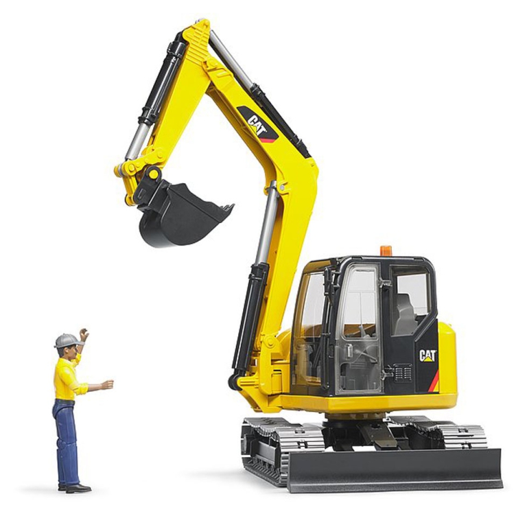 ESCAVATORE MINI CAT CON FIGURA 40,9X16,3X18CM 2