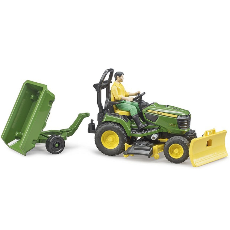 TRATTORE TOSAERBA JOHN   DEERE CON RIMORCHIO 2