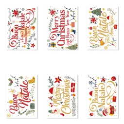 BIGLIETTI NATALE 12X17CM AUGURI PREZIOSI 12PZ