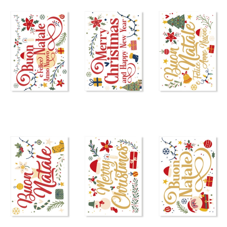 BIGLIETTI NATALE 12X17CM AUGURI PREZIOSI 12PZ