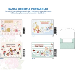 BIGLIETTI AUGURI 12PZ    PORTASOLDI CRESIMA