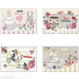 BIGLIETTI AUGURI 12PZ    MATRIMONIO PORTASOLDI