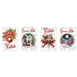 BIGLIETTI AUGURI 12PZ    XMAS SOGGETTI ASSORTITI