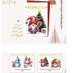 BIGLIETTI AUGURI 12PZ XMAS FUNNY SOGGETTI ASSORTITI