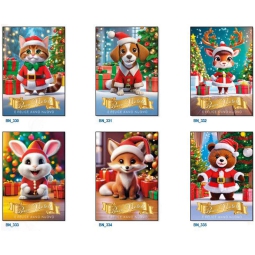 BIGLIETTI NATALE 12X17CM ANIMALI 12PZ