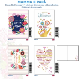 BIGLIETTI AUGURI 12PZ    MAMMA ASSORTITI