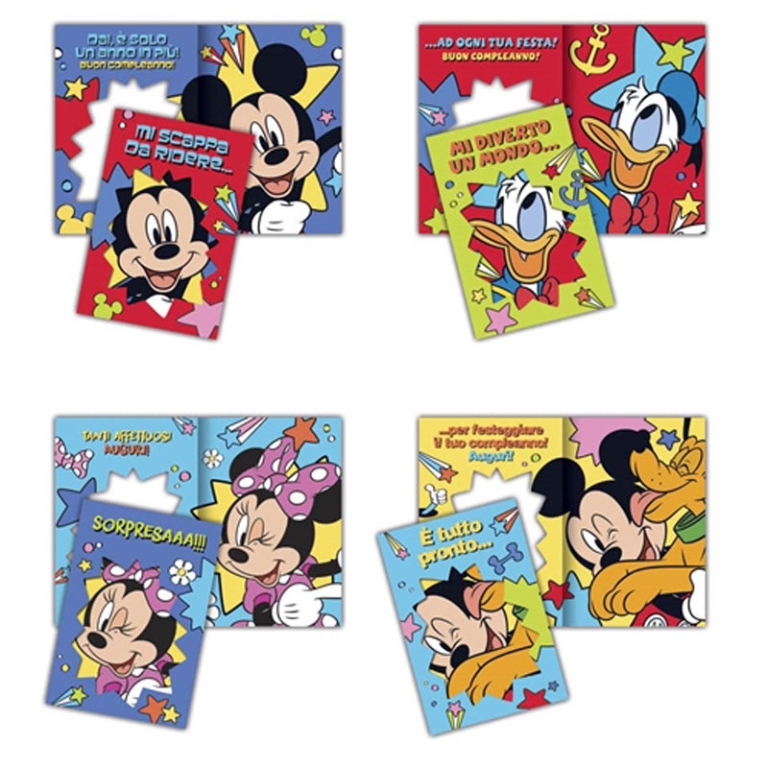 BIGLIETTI AUGURI 12PZ    DISNEY MICKEY