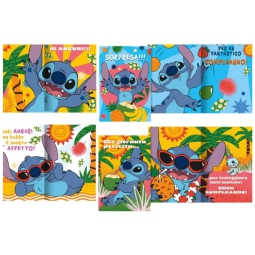 BIGLIETTI AUGURI 12PZ    DISNEY STITCH