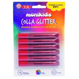 COLLA GLITTER 10,5GR 6PZ ROSSO