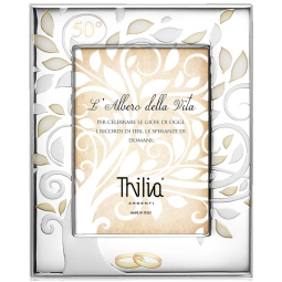 CORNICE ALBERO VITA 13X18CM ANNIVERSARIO ARGENTATA