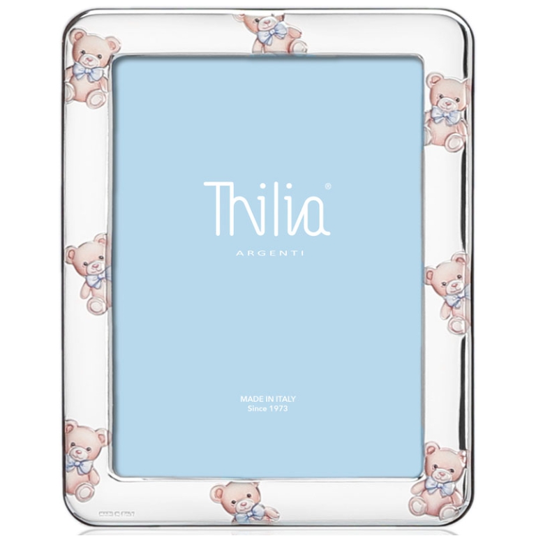 CORNICE 13X18CM DECORO ORSETTO CELESTE