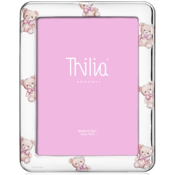 CORNICE 13X18CM DECORO ORSETTO ROSA