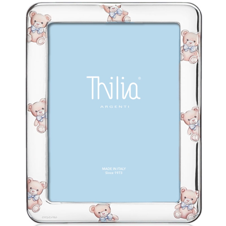 CORNICE 9X13CM DECORO ORSETTO CELESTE