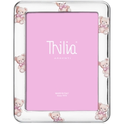 CORNICE 9X13CM DECORO ORSETTO ROSA