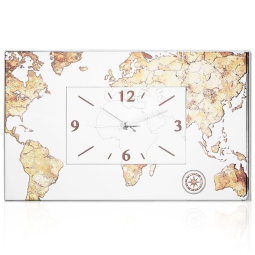 OROLOGIO PARETE 37X22,5CM DECORO MAPPA