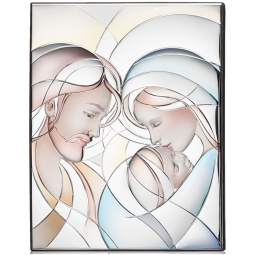DECORO ICONA 16,5X21CM   SACRA FAMIGLIA COLORI