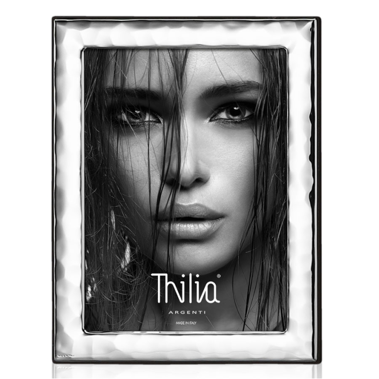 CORNICE 10X15CM ARGENTATA MARTELLATA