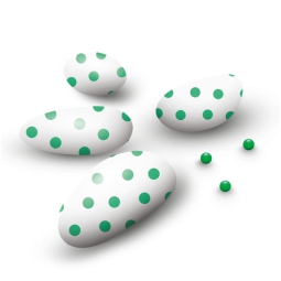 CONFETTI CIOCCOLATO 500GR BIANCO POIS VERDE PAPA