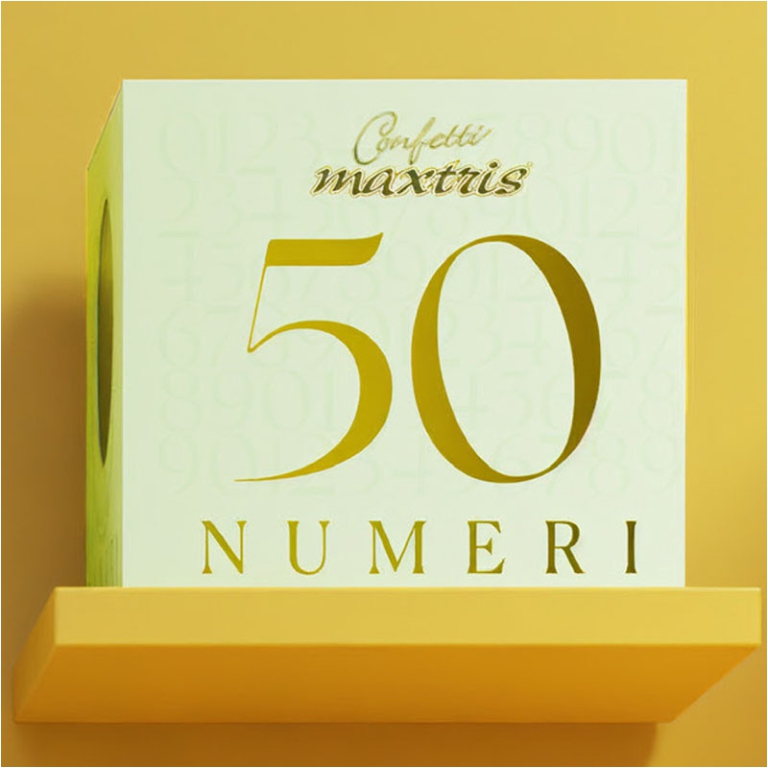 CONFETTI MANDORLA NUMERO 50 BIANCO 200GR