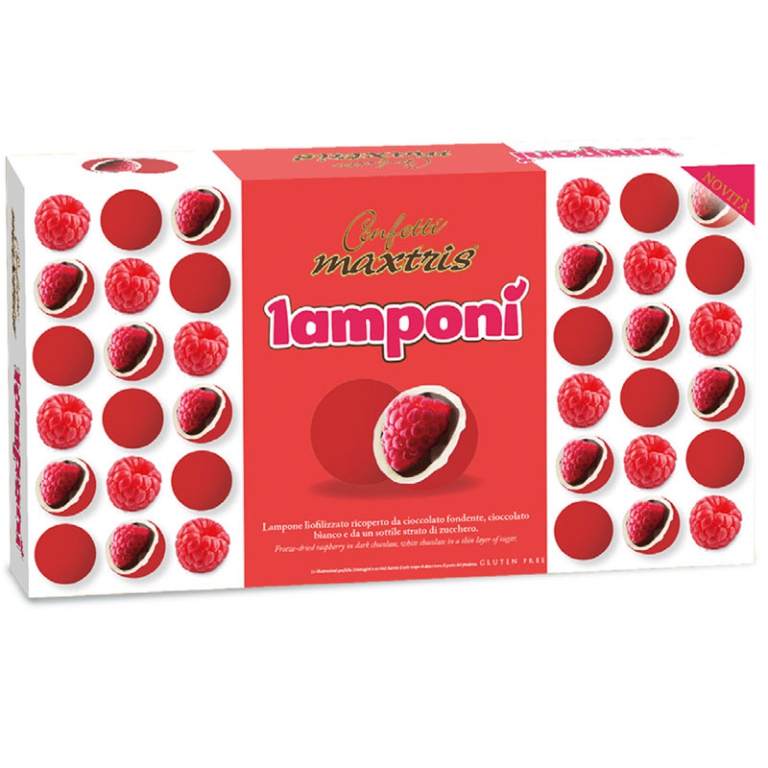 CONFETTI LAMPONE E CIOCCOLATO ROSSO 350GR