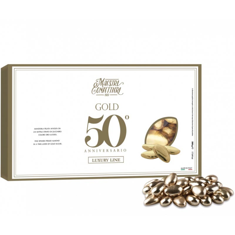 CONFETTI MAXTRIS 500GR   ORO INCARTATI MANDORLA