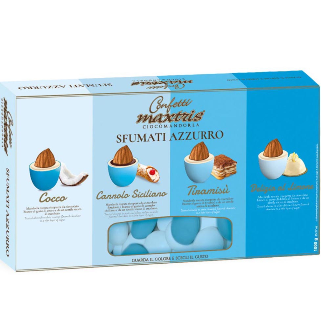 CONFETTI MAXTRIS 1KG CIOCCOLATO SFUMATI AZZURRI: vendita ingrosso