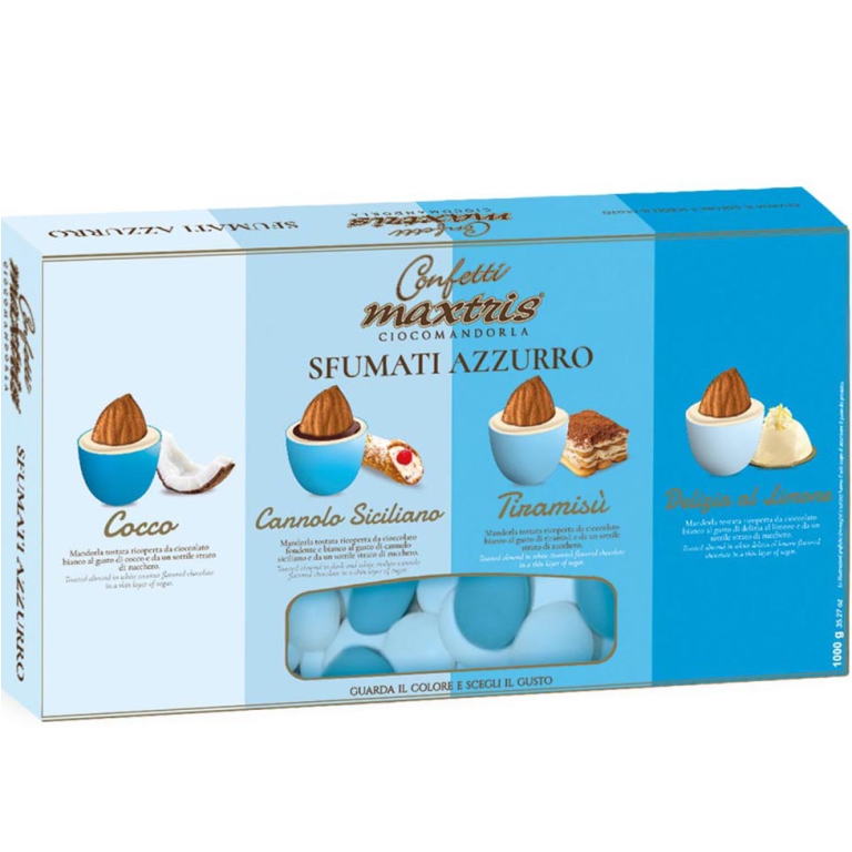 CONFETTI MAXTRIS 1KG CIOCCOLATO SFUMATI AZZURRI