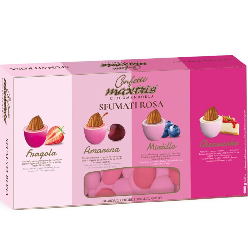 CONFETTI MAXTRIS 1KG CIOCCOLATO SFUMATI ROSA: vendita ingrosso con consegna  veloce