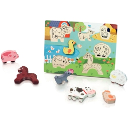 FARM PUZZLE IN LEGNO CON ANIMALI FATTORIA COLOROSA