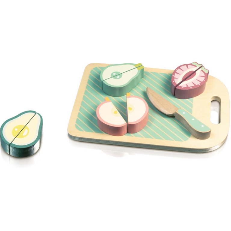 TAGLIERE CON FRUTTA GIOCO LEGNO COLOROSA