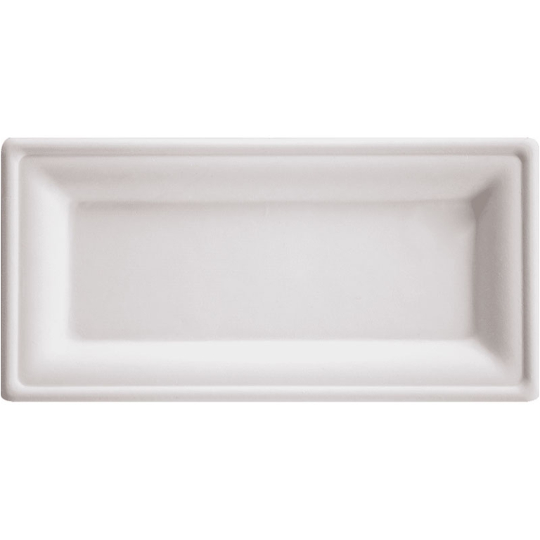 PIATTI RETTANGOLARI 50PZ POLPA CELLULOSA 26X13CM