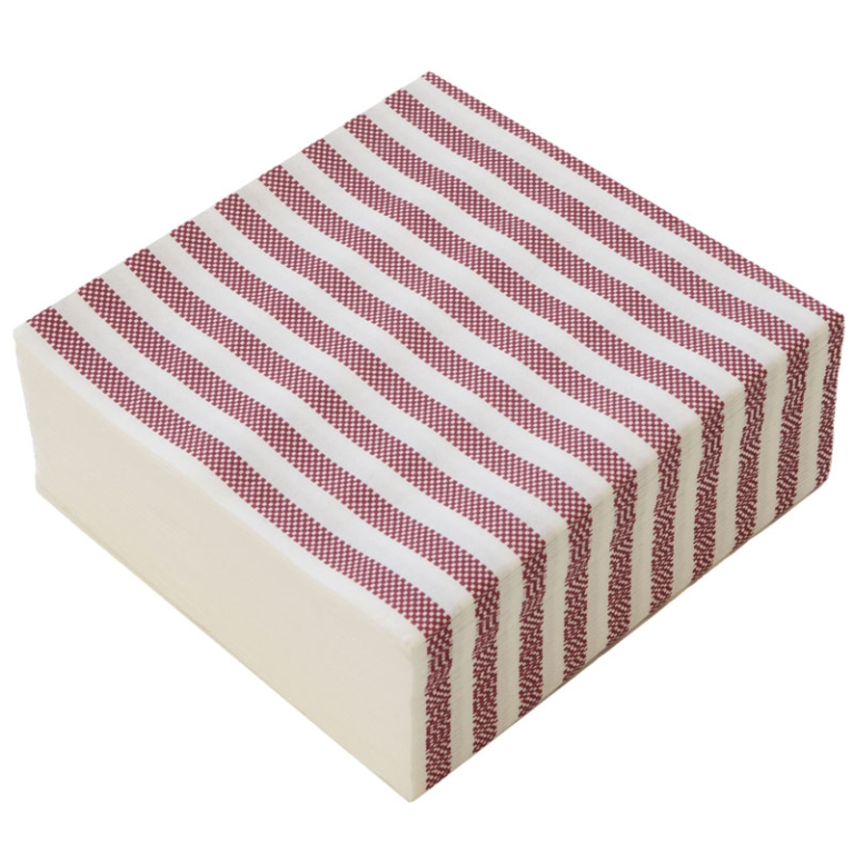 TOVAGLIOLI 40X40CM 50PZ AIRLAID RIGA BORDEAUX