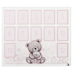 PANNELLO PRIMO ANNO ORSETTI ROSA 38X33CM PORTAFOTO