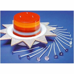 STOPPINI PER CANDELA 24PZ 10CM BASE METALLO