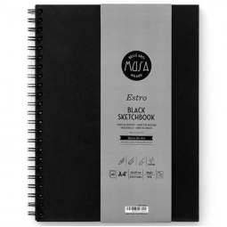 BLOCCO ESTRO 40FG A5+ 160GR BLACK SKETCH SPIRALE