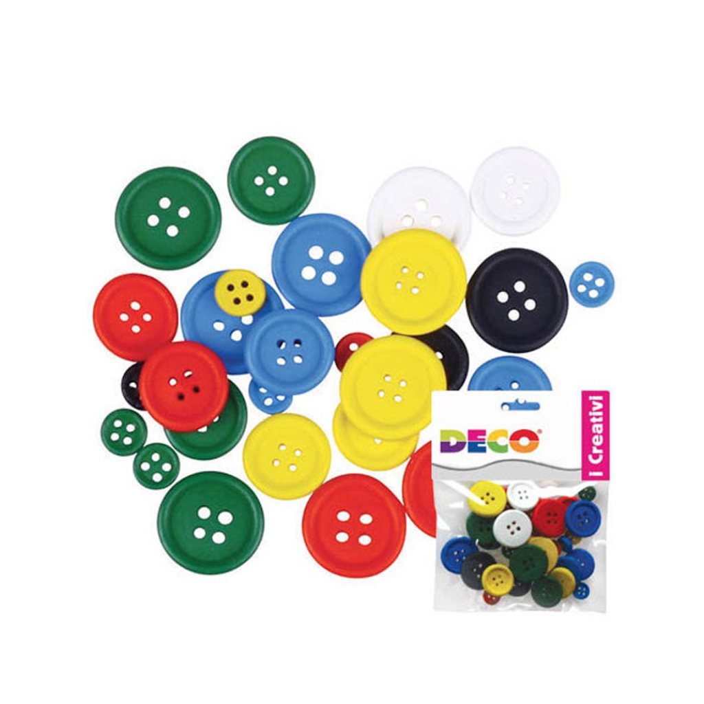 100 Bottoni In Legno Colorati - Forme Assortite Per Cucito, DIY E Artigianato Per Bambini