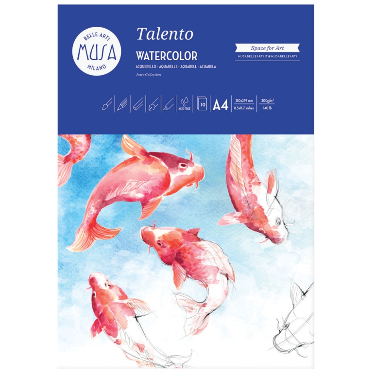 BLOCCO TALENTO 10FG A4   300GR ACQUERELLO