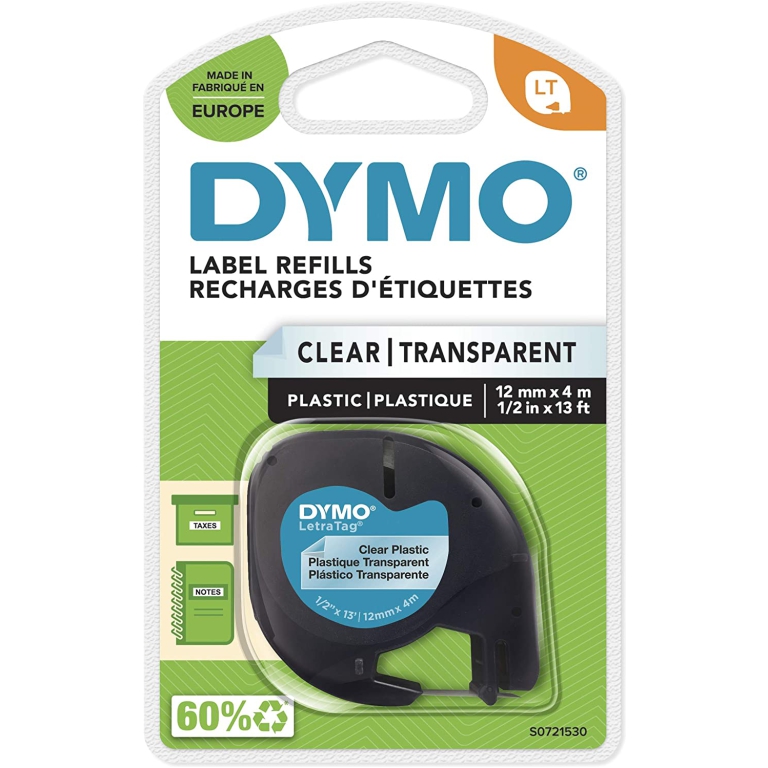 NASTRO DYMO LETRATAG PLASTICA TRASPARENTE 12267