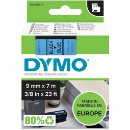 NASTRO DYMO 9MMX7MT      NERO/BLU 40916