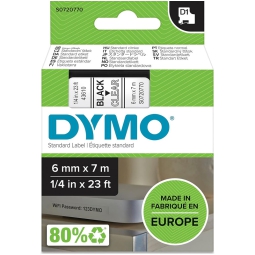 NASTRO DYMO 6MMX7MT      NERO/TRASP. 436100