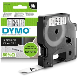 NASTRO DYMO 12MMX7MT     NERO/BIANCO 45013