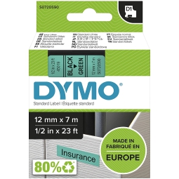 NASTRO DYMO 12MMX7MT     NERO/VERDE 45019