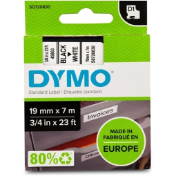 NASTRO DYMO 19MMX7MT     NERO/BIANCO 45803