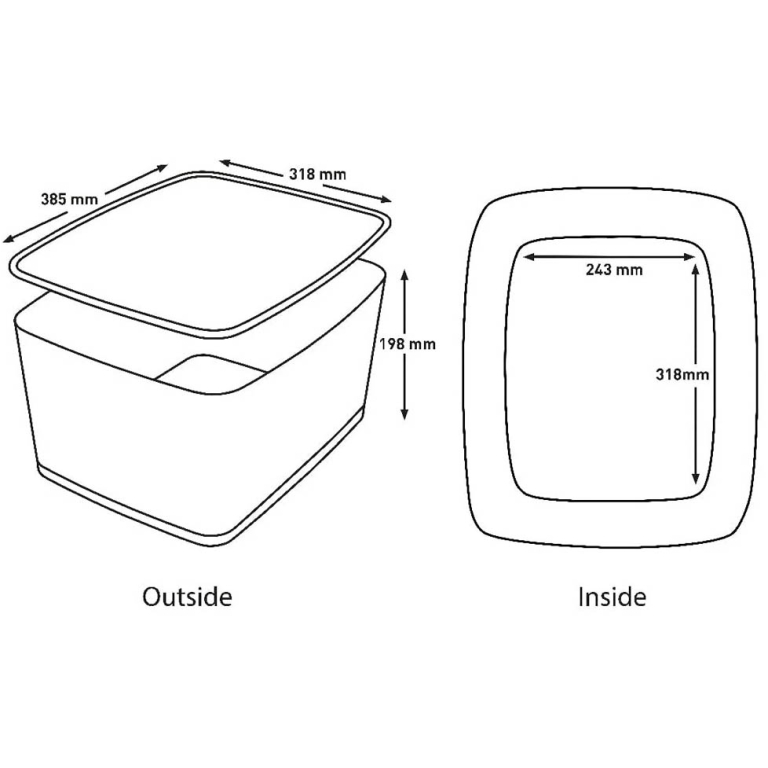 CONTENITORE CON COPERCHIO L MYBOX 32X38,5X20 LEITZ 3