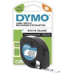 NASTRO DYMO LETRATAG PLASBIANCO SCRITTA NERO 91201