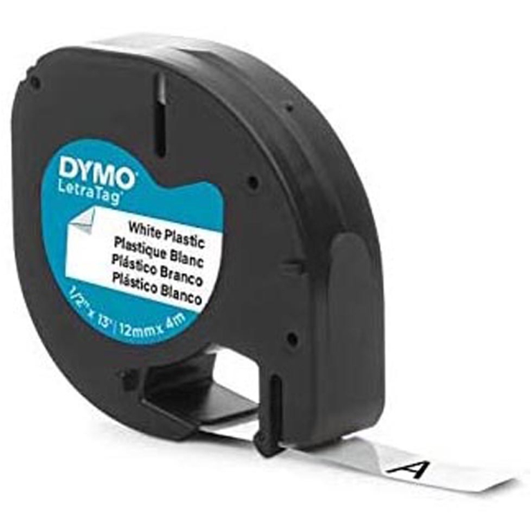 NASTRO DYMO LETRATAG PLAS BIANCO SCRITT NERO 91201 2