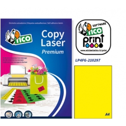 ETICHETTE TICO A4 210X29770FG GIALLO FLUO