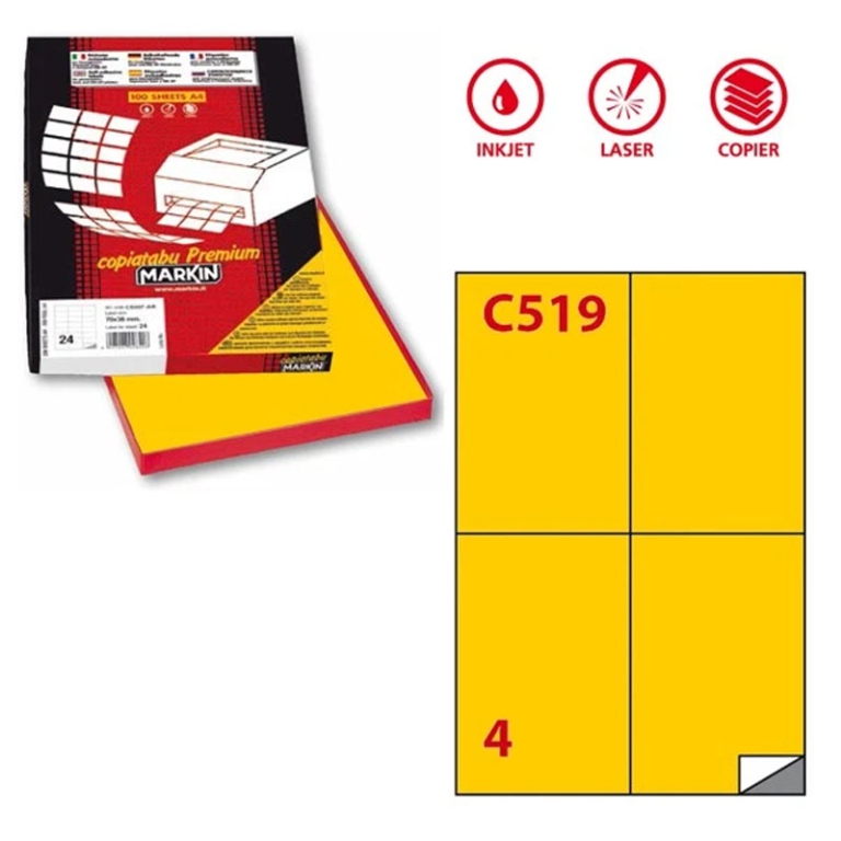 ETICHETTE COPY A4 105X148 100FG GIALLO 2